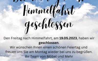 Freitag den 19.05.2023 geschlossen