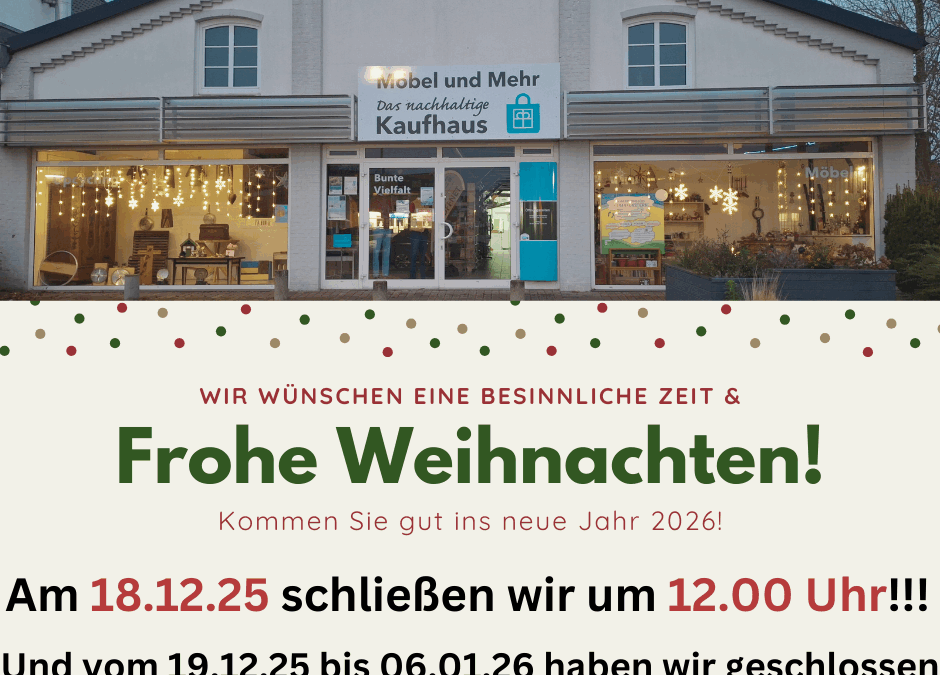 Schließzeiten Weihnachten 2025
